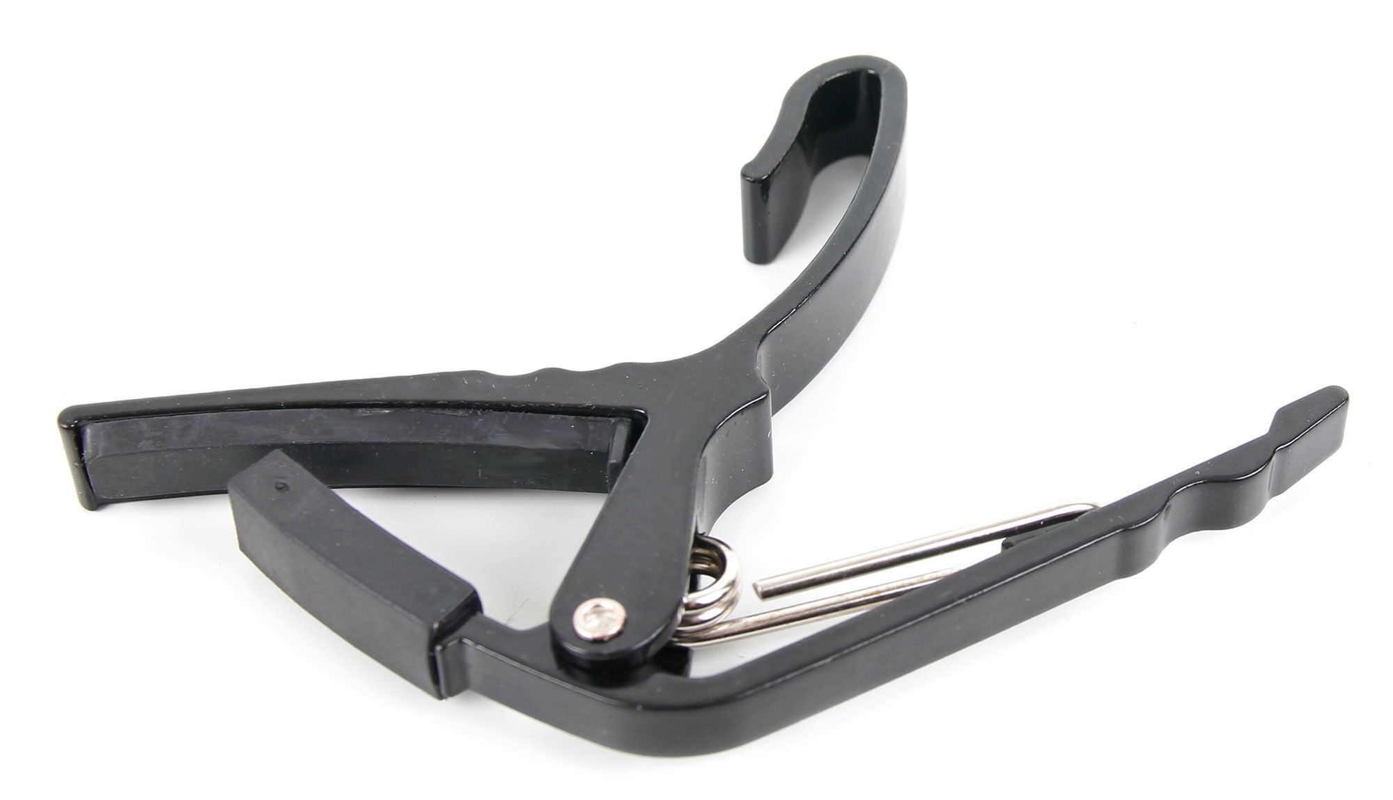 Bray Black Universal Trigger Clamp Guitar Capo With Rubber Padding For Gibson, Ibanez, Tanglewood, Yamaha & Fender Acoustic Guitars - Quick Release