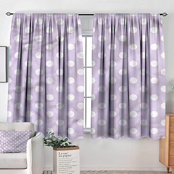 Amazon Com Sanring Lavender Curtains For Bedroom White Polka Dots