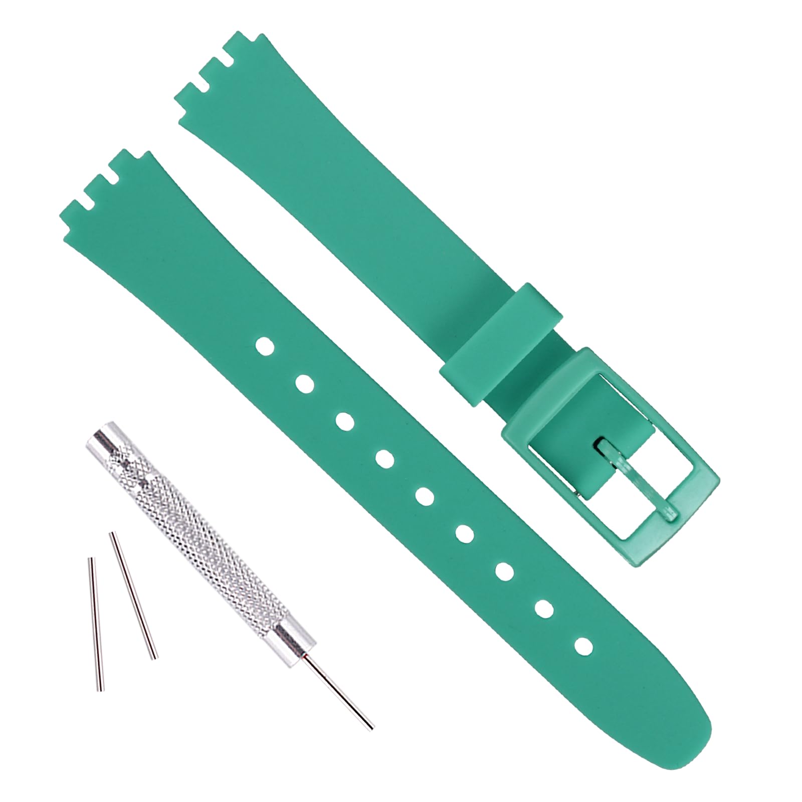 OliBoPo Replacement 12mm Waterproof Silicone Rubber Watch Strap Watch Band for Swatch (Green)