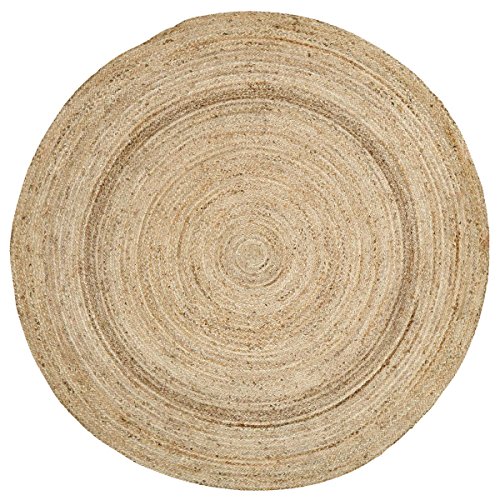 Coastal Farmhouse Flooring - Harlow Tan Round Jute Rug, 8' Diameter
