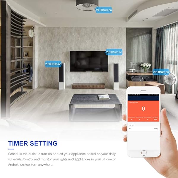 OurLeeme Enchufe Inteligente de WiFi tomacorriente de Pared de 10A Toma de Corriente Inteligente Control Remoto Control de Voz El Temporizador Funciona con Alexa Pgina de Inicio de Google