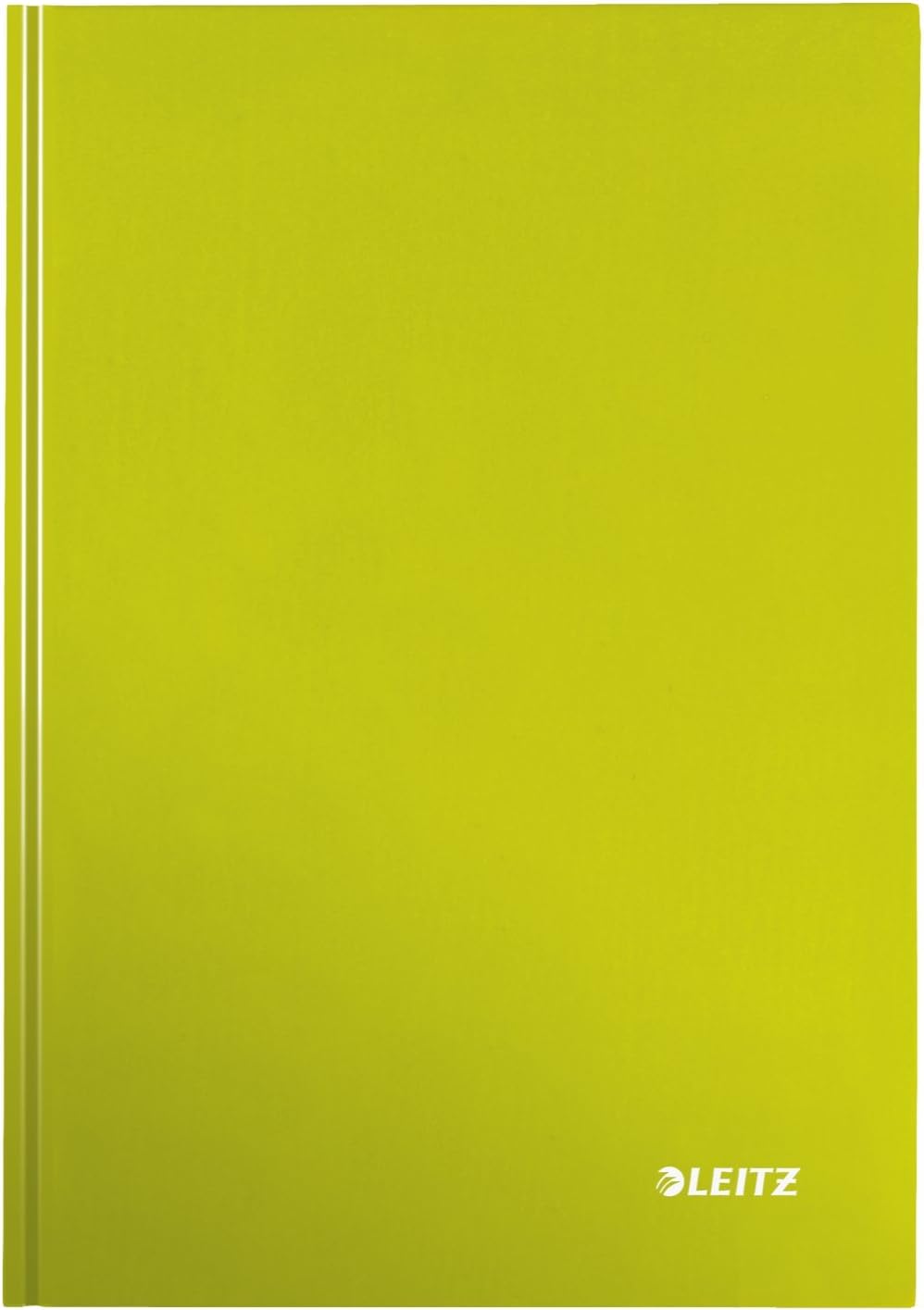 Leitz A5 Hard Cover Notebook, Green (80 Sheets, Ruled, 90 gsm Ivory Paper, Wow Range), Light Green