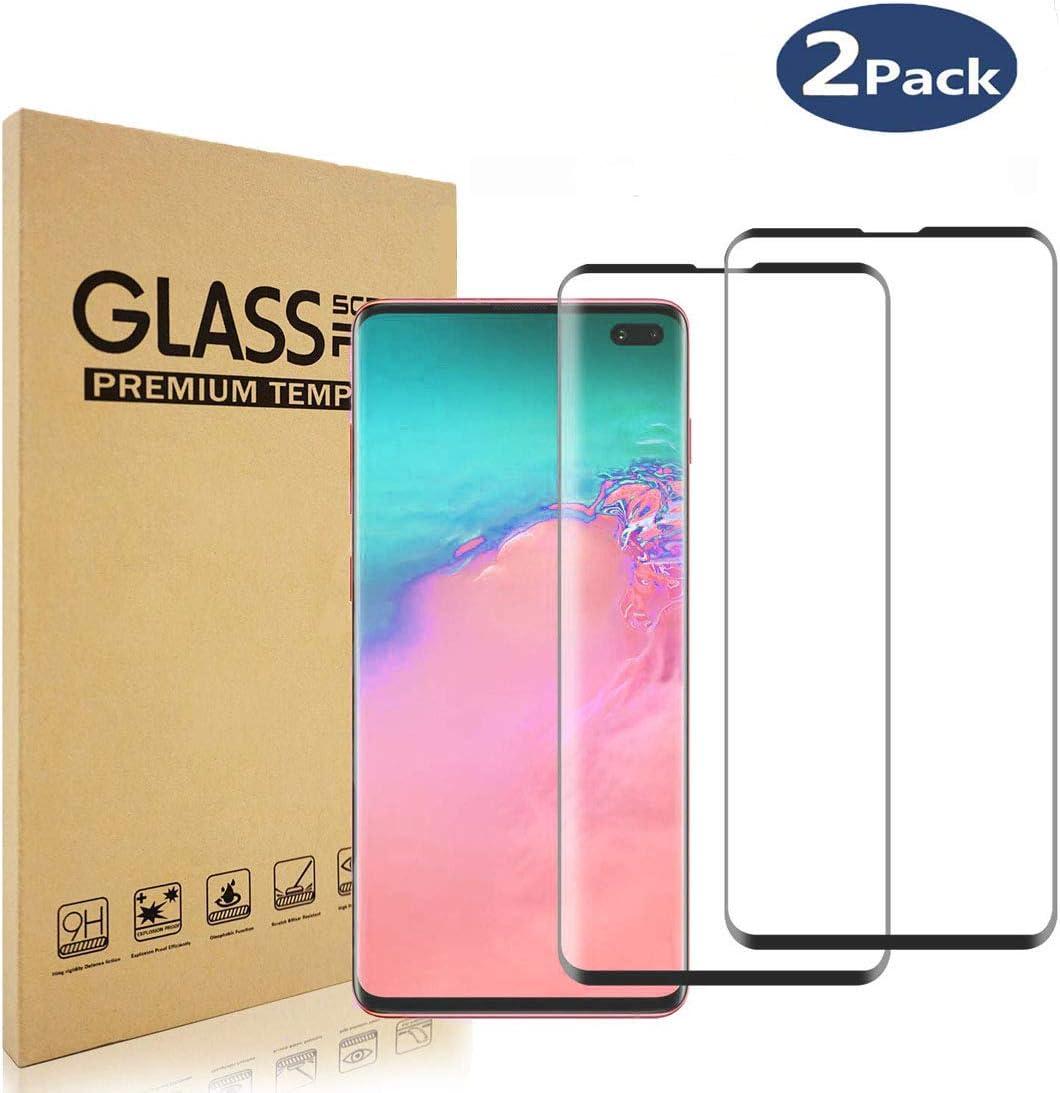 WTOSE Screen Protector for Samsung Galaxy S10 Plus,Full Coverage Tempered Glass [Anti-Scratch][High Definition][Designed for Ultrasonic Fingerprint] Suitable for Galaxy S10 Plus (2 Pack)