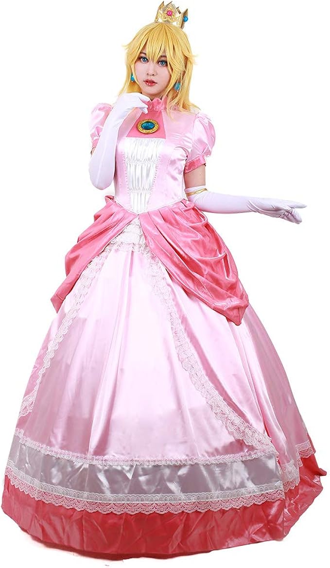 Amazon Miccostumes Women s Princess Peach Cosplay Costume Clothing