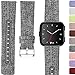 Maledan Compatible with Fitbit Versa Bands for Women Men, Large, Charcoal