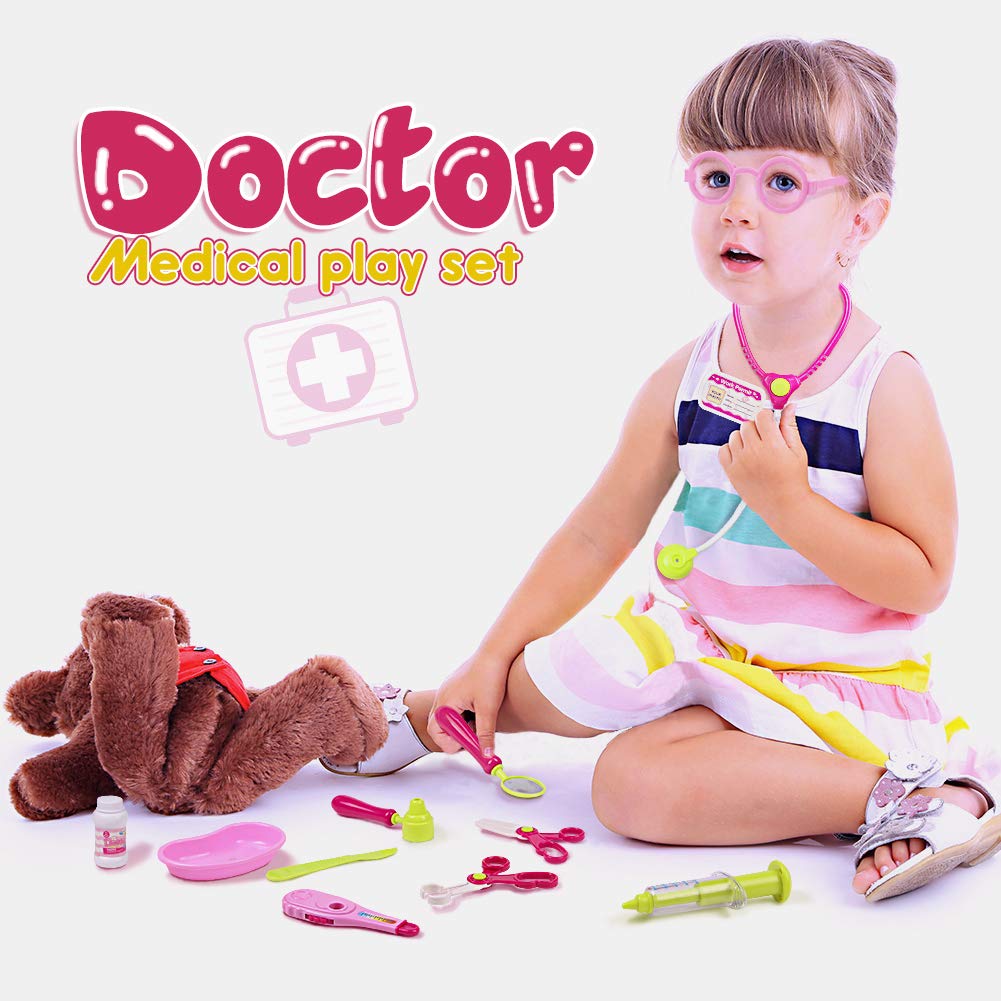 Doctor Kit Toys Kids Medical Pretend Play Game Doctor Set Cute Carrycase for Toddlers 3 4 Year Old