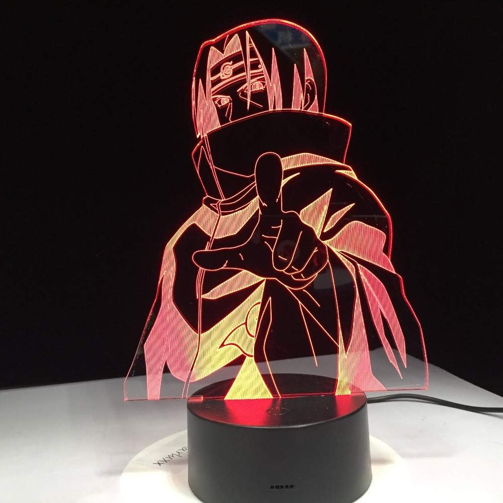DDBBhome 7 Color Changing Led Kids Bedside Sasuke Remote Lighting Fixtures 3D Visual Anime Usb Desk Lamp Home Decor Naruto Night Light