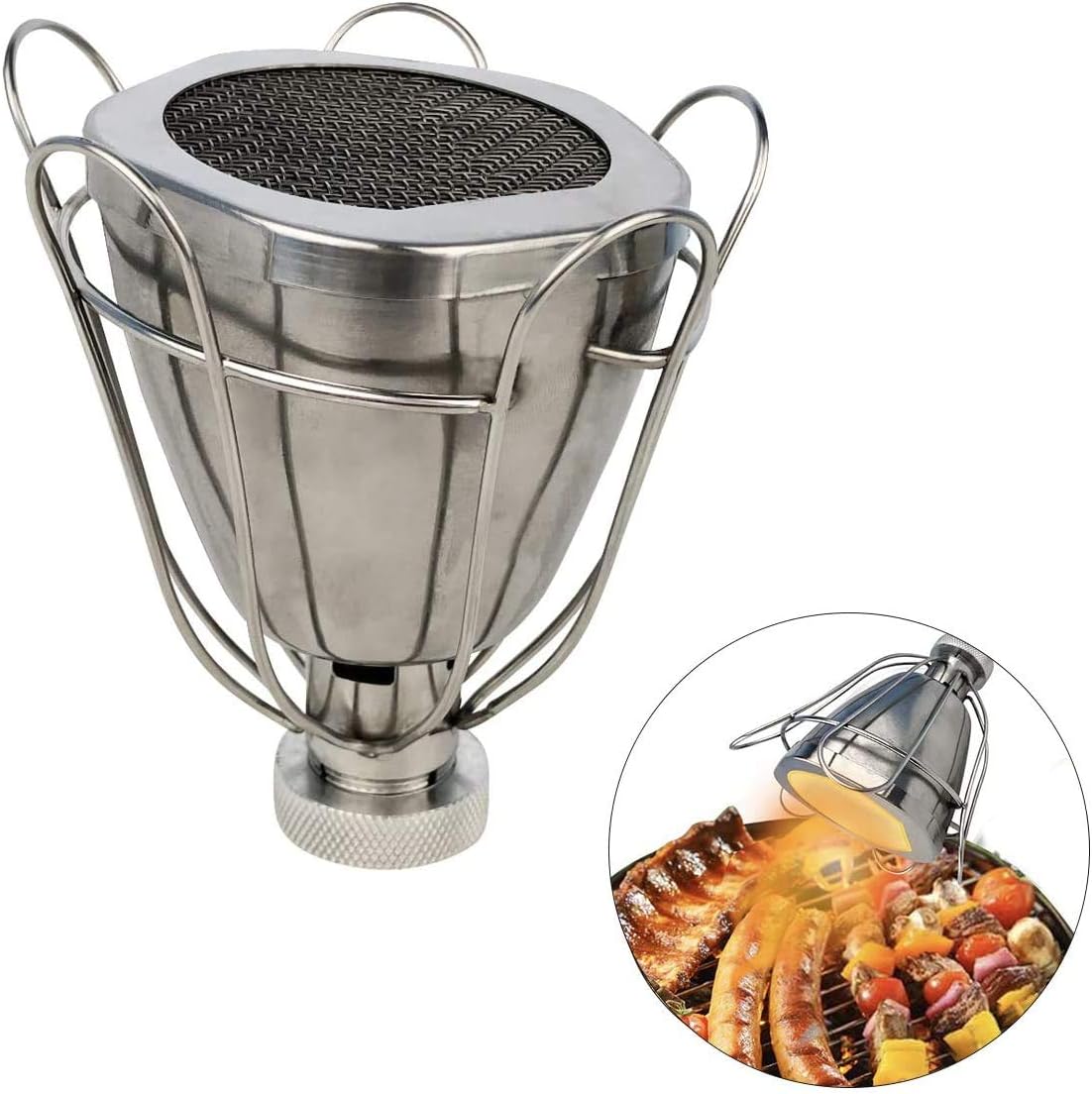 Stainless Steel Culinary Torch Attachment, Pro Grade, Handheld Broiler, Perfect for Sous Vide, Searing & Melting, for Use in Restaurants, BBQs, Home Kitchen & Camping