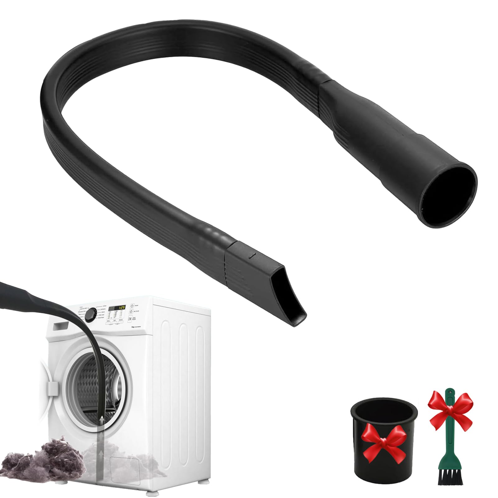 EZ SPARES 25-inch Flexible Vacuum Crevice Attachment Crevice Tool Crevice Brush Tool Kit for All 1-1/4" or 1-3/8"(32mm-35mm) Vacuum Hoses