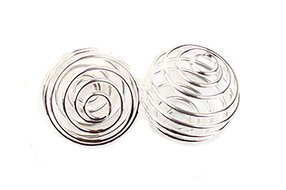 Fodattm 50PCS 13 x 14.5mm Spiral Bead Cages Pendants Findings Lava Stone Beads Cages Pendants Hollow Lantern Ball Charms Pendants Necklace Jewelry Making Accessories (Silver)