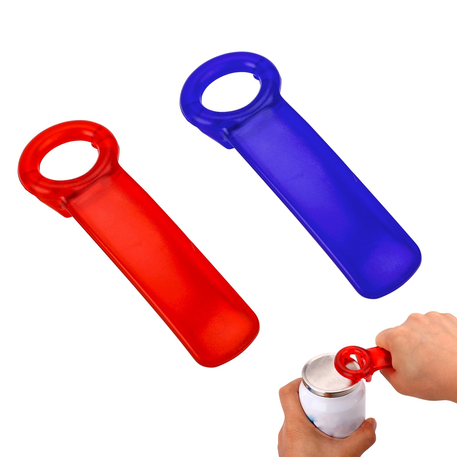2pcs Jar Keys, Jar Opener Jar Grippers Can Lid Opener Jar Lid Gripper Jar Opener Tool, Open Jar Tool for Elderly Children Women Weak Hands (Blue, Red)