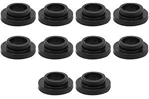 Qimoo 10pcs Flanged Sleeve Bearings M6.2 Bore 8.2mm OD 2mm Length POM Wrapped Oilless Bushings Nylon Bushings for Shaft, Black