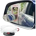 Suction Cup Blind Spot Mirror, Ampper HD Glass Frameless Removable Convex Wide Angle Rear View Mirror (Oval, Pack of 2)