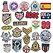 Dandan DIY 24pcs Assorted Styles Badge Flag Embroidered Patch Sew On/Iron On Patch Applique Clothes Dress Plant Hat Jeans Sewing Flowers Applique Diy Accessory (Assorted-Style 2)
