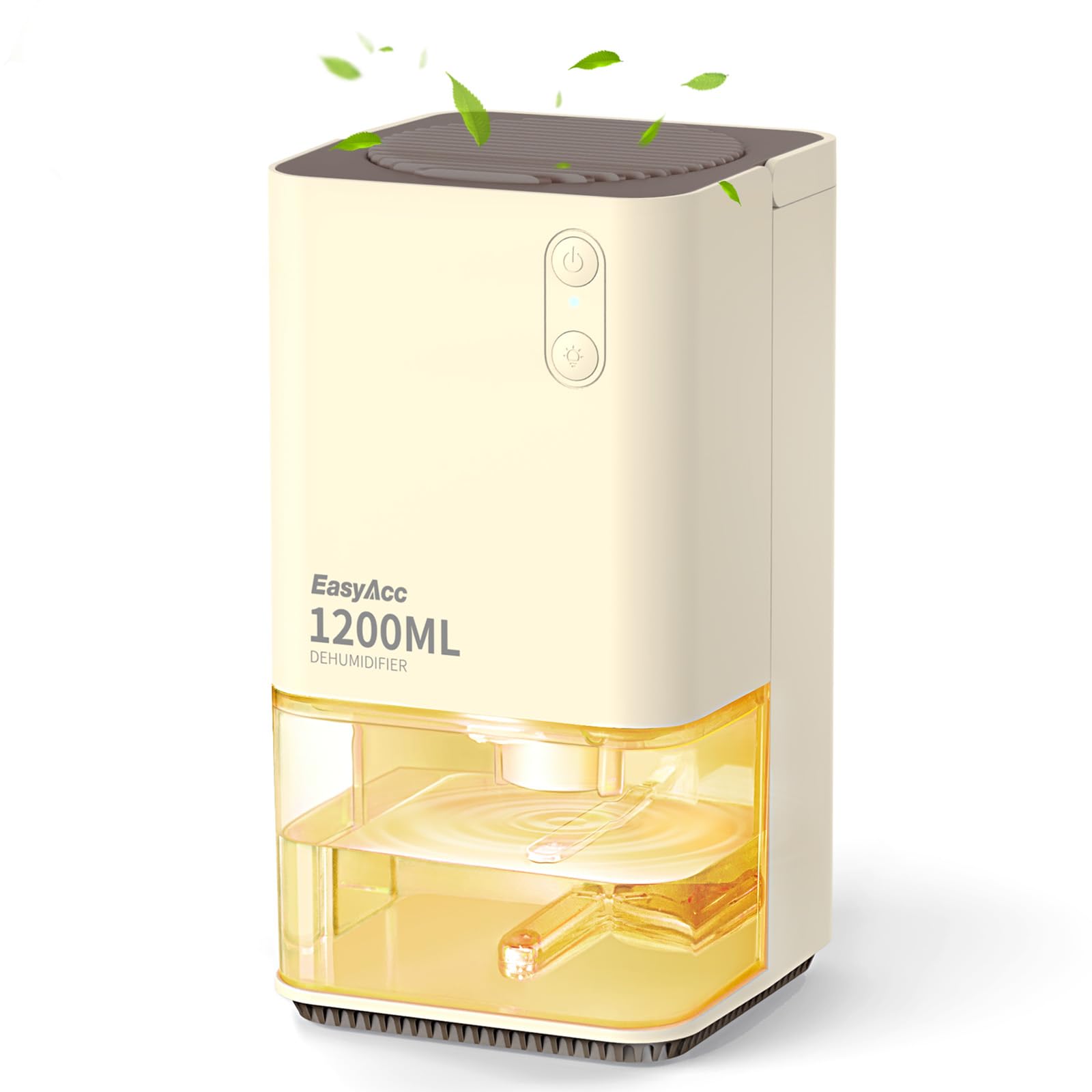 Dehumidifiers for Home Damp, EasyAcc 1200ml Electric Dehumidifier with Ultra Quiet & Auto Shut off 7 Colorful LED Portable Mini Dehumidifier for Wardrobe Bathroom Closet RV Bedroom Garage-Gold