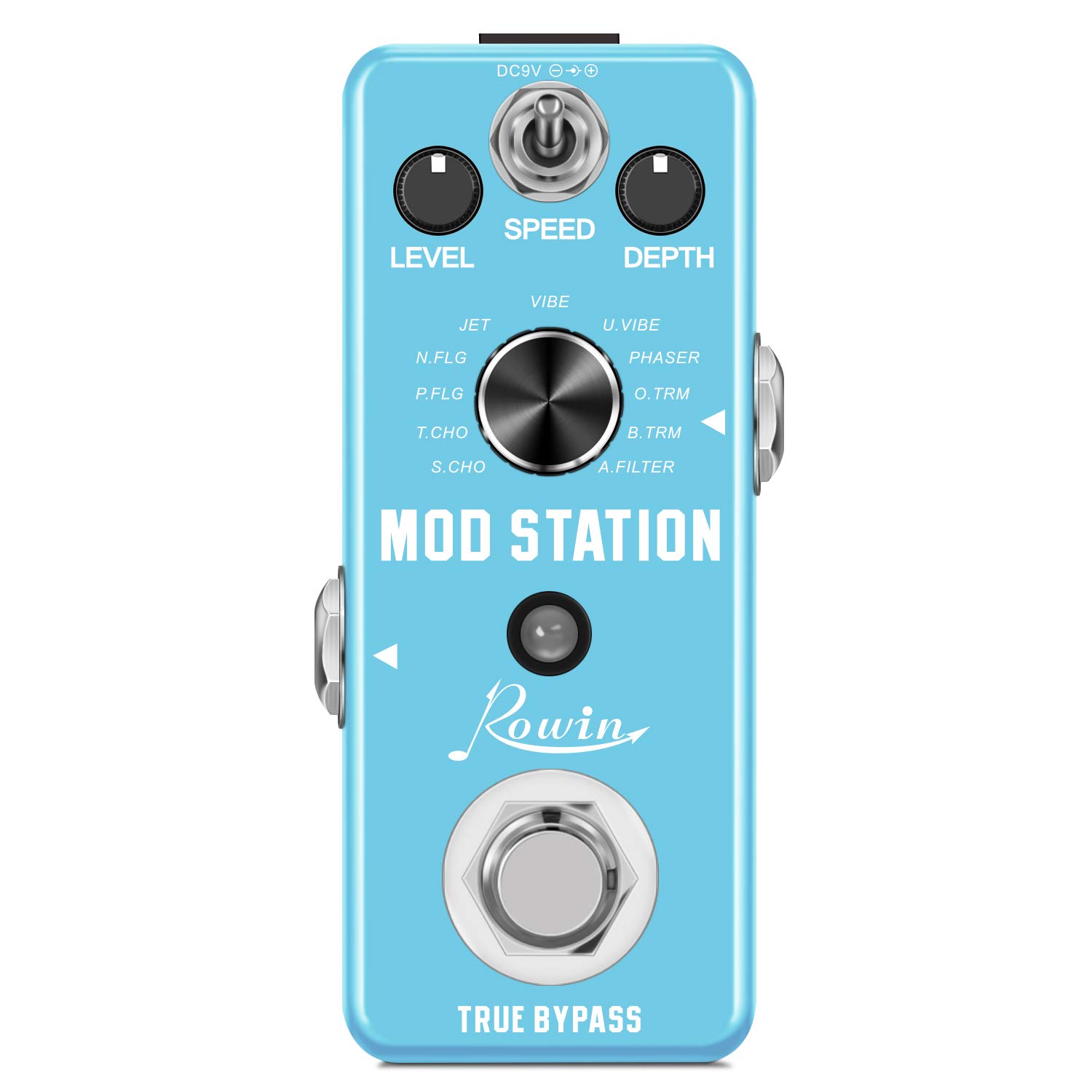 Rowin Mod Station Guitar Pedal Mod Factory Pedal with 11 Effects for Electric Guitar Bass True Bypass LEF-3808