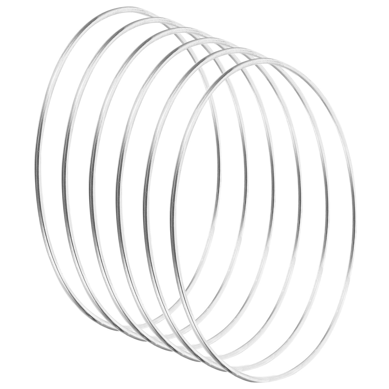 PATIKIL 5.5 Inch Dream Catcher Rings, 6 Pcs Metal Macrame Wreath Floral Round Ring Hoop for Christmas Decor Home Car DIY Craft Wedding Wall Hanging Decorations, Silver