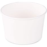 GSM Brands Paper Ice Cream Cups - 100-Count - 8 oz Disposable Dessert Bowls for Hot or Cold Food, 8-Ounce Party Supplies Treat Cups for Sundae, Frozen Yogurt, Soup, White