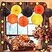 Happy Fall Thanksgiving Day Party Decorations Orange Yellow Brown Lanterns Paper Tissue Pom Poms Paper Fans For Autumn Harvest Birthday Happy Fall Party Supplies