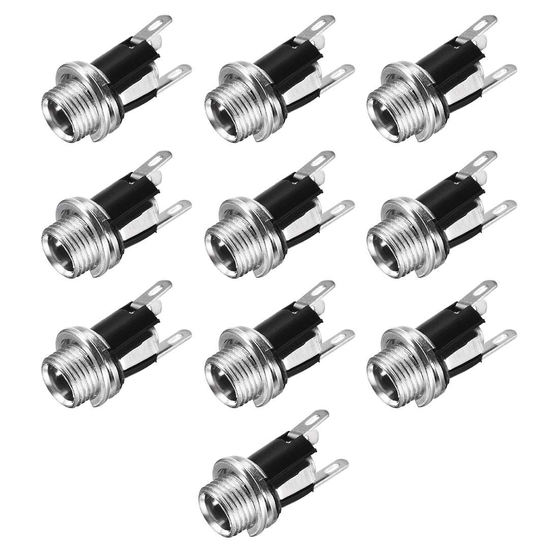 sourcing map 5.5mmx2.1mm DC Power Jack Socket Female Mount Connector DC-025M 10pcs