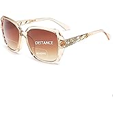 JM Bifocal Reading Sunglasses for Women Fashion Oversized Square Sun Readers Outdoor Reading Glasses UV400 Protection Brown +2.0