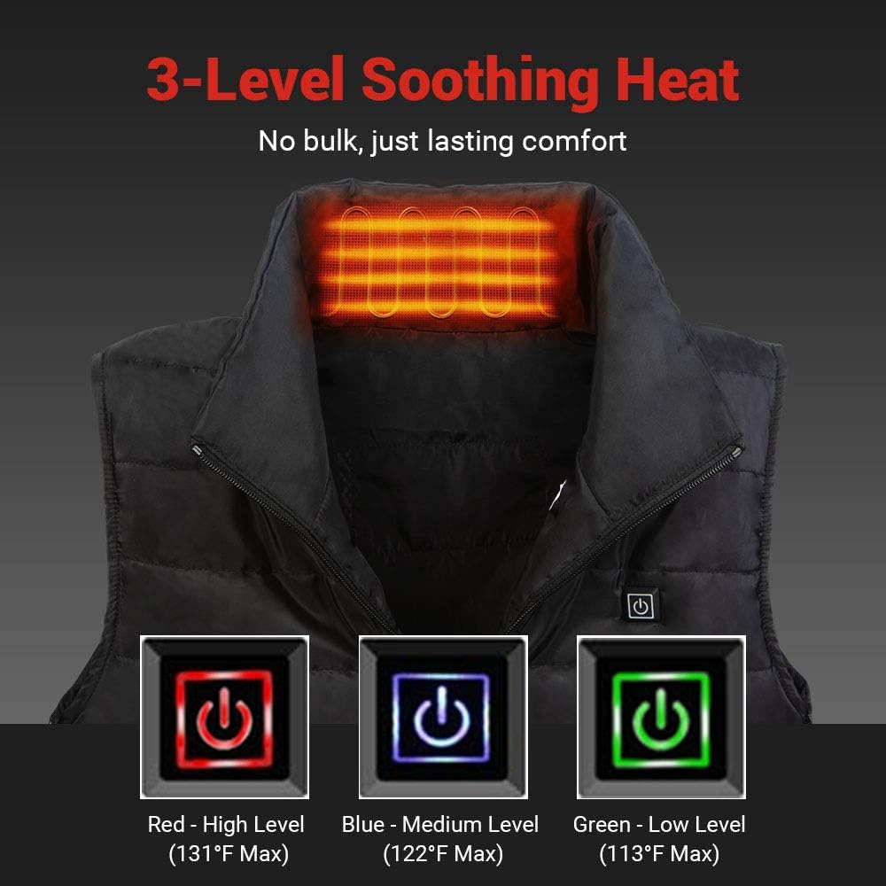 Dr. Prepare Heated Vest, Unisex Heated Clothing for men women, Lightweight USB Electric Heated Jacket with 3 Heating Levels, 6 Heating Zones, Adjustable Size for Hiking (Battery Pack Not Included) at  Men’s Clothing store