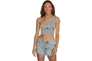Lojobands Women's Tailgate Outfit College One Shoulder Top Tank Top Crop Top One Size Fits Most