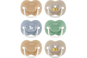 Tommee Tippee Anytime Matte Pacifiers, 18-36 Months, Symmetrical Baglet, BPA-Free Binkies, Blue/Green/Grey, Pack of 6