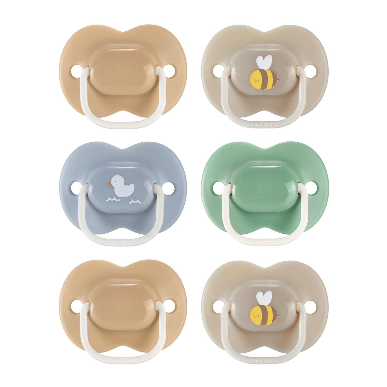 Photo 1 of Tommee Tippee Anytime Matte Pacifiers, 18-36 Months, Symmetrical Baglet, BPA-Free Binkies, Blue/Green/Grey, Pack of 6