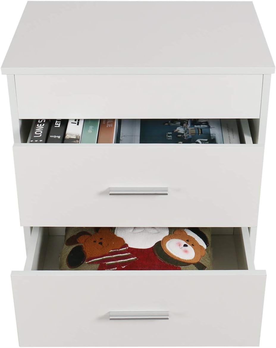 Upgrade Nightstand with Lifting Top, Bedside Desk Height Adjustable Laptop Table with 2 Drawer Storage Cabinet Removable End Table for Bedroom, Home (White): Kitchen & Dining