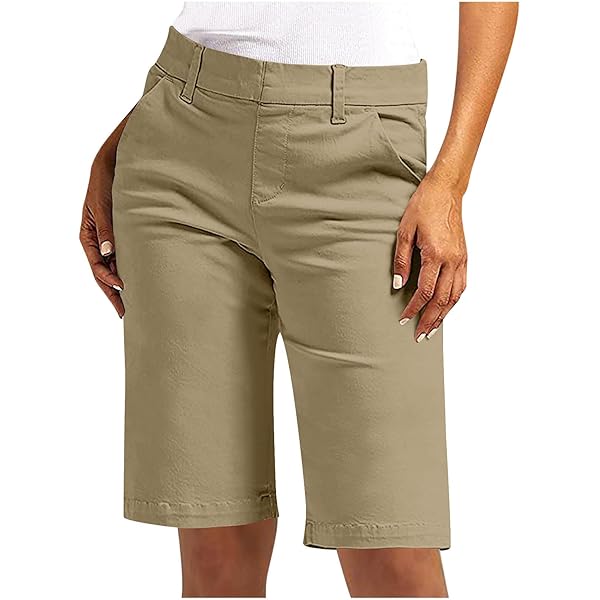 Womens Twill Dress Shorts Summer Business Casual Wrinkle Free Suit