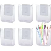 Voittozege 6 Pack Plastic Wall Folders, Clear Wall Mount File Organizer Acrylic Single Pocket Hanging Wall Organizer Magazine Holder Cabinet Storage Bins for Office Bathroom Home, 4.7" x 2" x 4