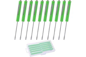 TRIMOU PKT Pocket Screwdriver with Magnet 10PCS Mini Magnetic Pocket Flathead Screwdriver with Clips –Slotted Screwdriver Set