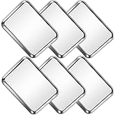 CACOLES Stainless Steel Baking Sheet Pan Set of 6, Cookie Sheet Metal Baking Pan Oven Tray, Cooking Baking Sheet for Toaster Oven, Easy Clean, Dishwasher Safe, 9 x 7 x 1 Inch