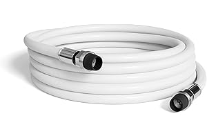 THE CIMPLE CO 25' Feet, White RG6 Coaxial Cable with Rubber booted - Weather Proof Indoor/Outdoor Rated Connectors, F81 / RF,