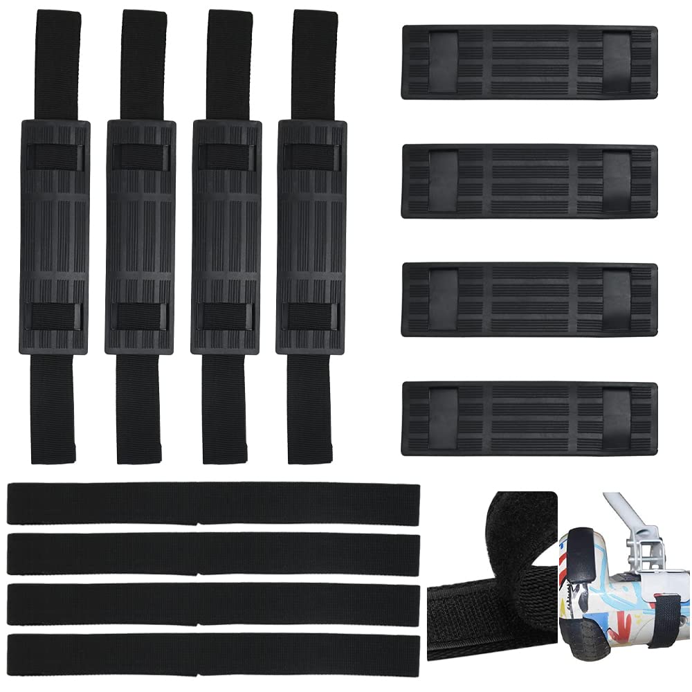 QUCUMER 8 Pcs Adjustable Hoverboard Straps, Hoverboard Cart Attachment Straps Go Cart Strap Protector Hook Loop Fastening Cable Replacement for Kart Accessories Self Balance Scooter