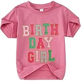 GLIGLITTR Birthday Girl Shirt for Toddler Kids Sequins Birthday Outfit T-Shirt Cute Summer Party Gift Tee Tops 2-6 Years