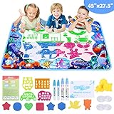 GIKPAL Aqua Magic Doodle Mat Water Drawing Mat Toddler Painting Writing Board for Boys Girls Educational Toys Gifts for Kids Age of 2 3 4 5 6 7 8 Size 45
