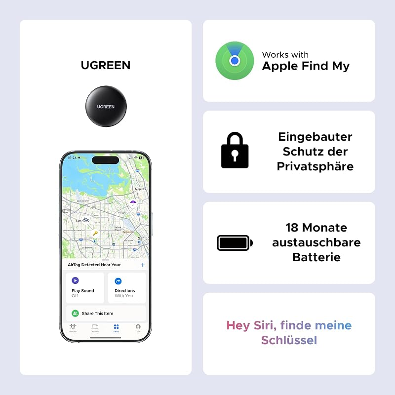 FineTrack Mini (2er Pack) kompatibel mit Apple Find My (nur iOS)