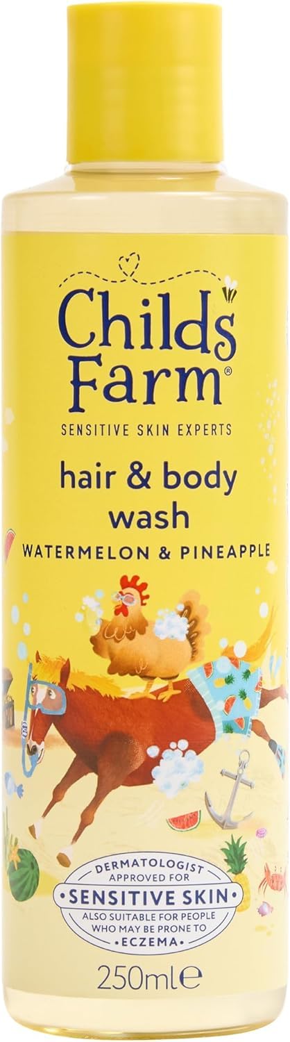 Childs Farm | Kids Hair & Body Wash 250ml | Watermelon & Organic Pineapple | Gently Cleanses | Suitable for Dry, Sensitive & Eczema-prone Skin