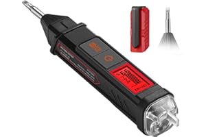 AstroAI VTS1000H Voltage Tester with Screwdriver, Non-Contact Electrical Tester, Dual Range AC 12V/70V-1000V, Live Wire Test, Wire Breakpoint Finder, Audible Alarm, LCD Percentage Display, Red