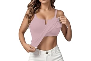 Built in Bra Tank Tops for Women Summer Plus Size Sleeveless Spaghetti Strap Camisole Padded Workout Yoga Cami Tops