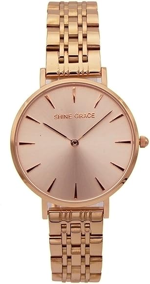 Brillance Grace 32 Mm Classique Ultra Fine Montre De Montres A Quartz Pour Femme Or Rose Petite Cadran Bracelet En Acier Maille Amazon Fr Montres