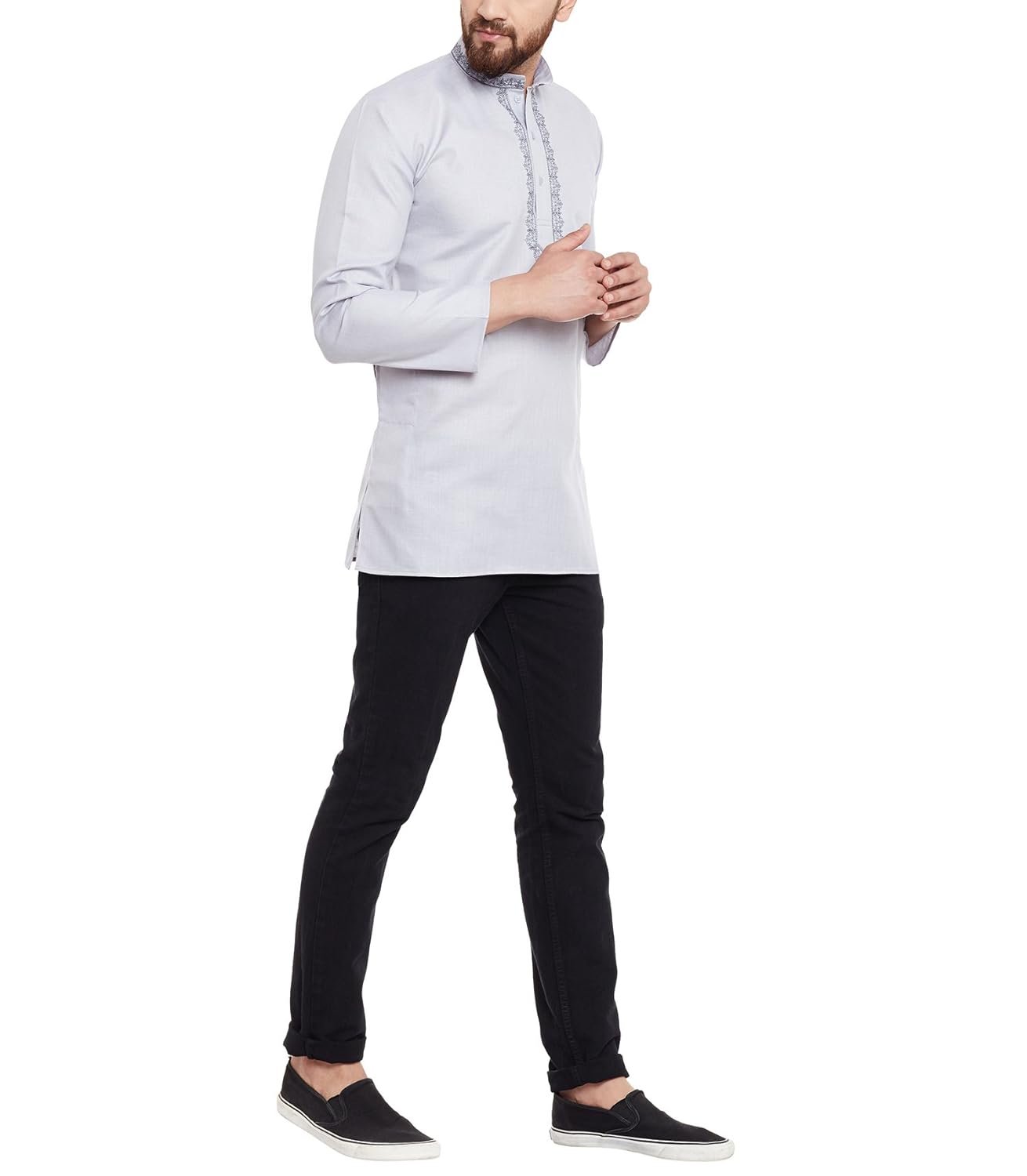 sojanya (since 1958) men's cotton blend short kurta