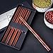 Antner 5 Pair Hardwood Chopsticks Hand-Carved Chopsticks with Gift Box