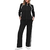 XIEERDUO Women's 2 Piece Lounge Sets Full Zip Up Sweatsuit Wide Leg Tracksuit Workout Outfits Fashion Airport Wear