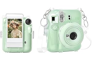 Rieibi Clear Case Compatible with Fuji Instax Mini 12, Hard Carrying Case Bag for Fujifilm Instax Mini 12 Instant Camera, PC 