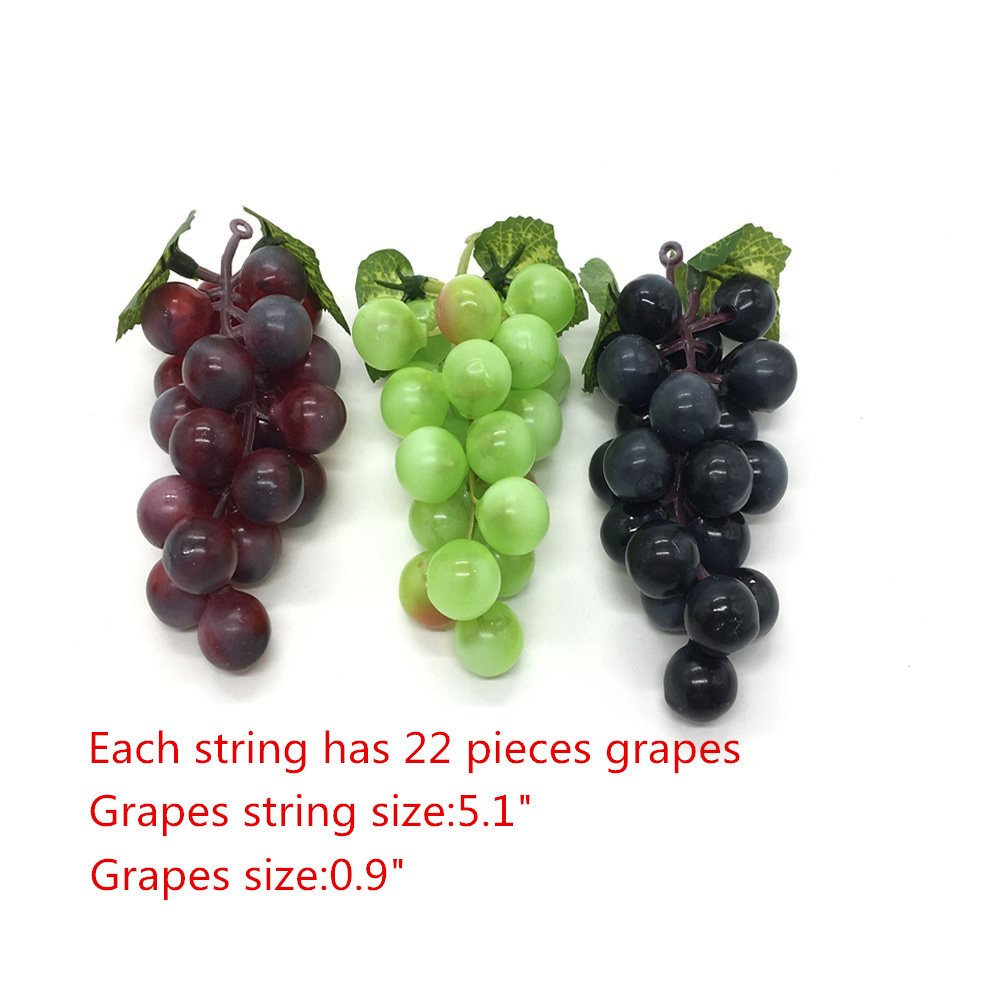 Hecaty 87 Ft 12 Strands Artificial Fake Grape Vines With 3 Strings
