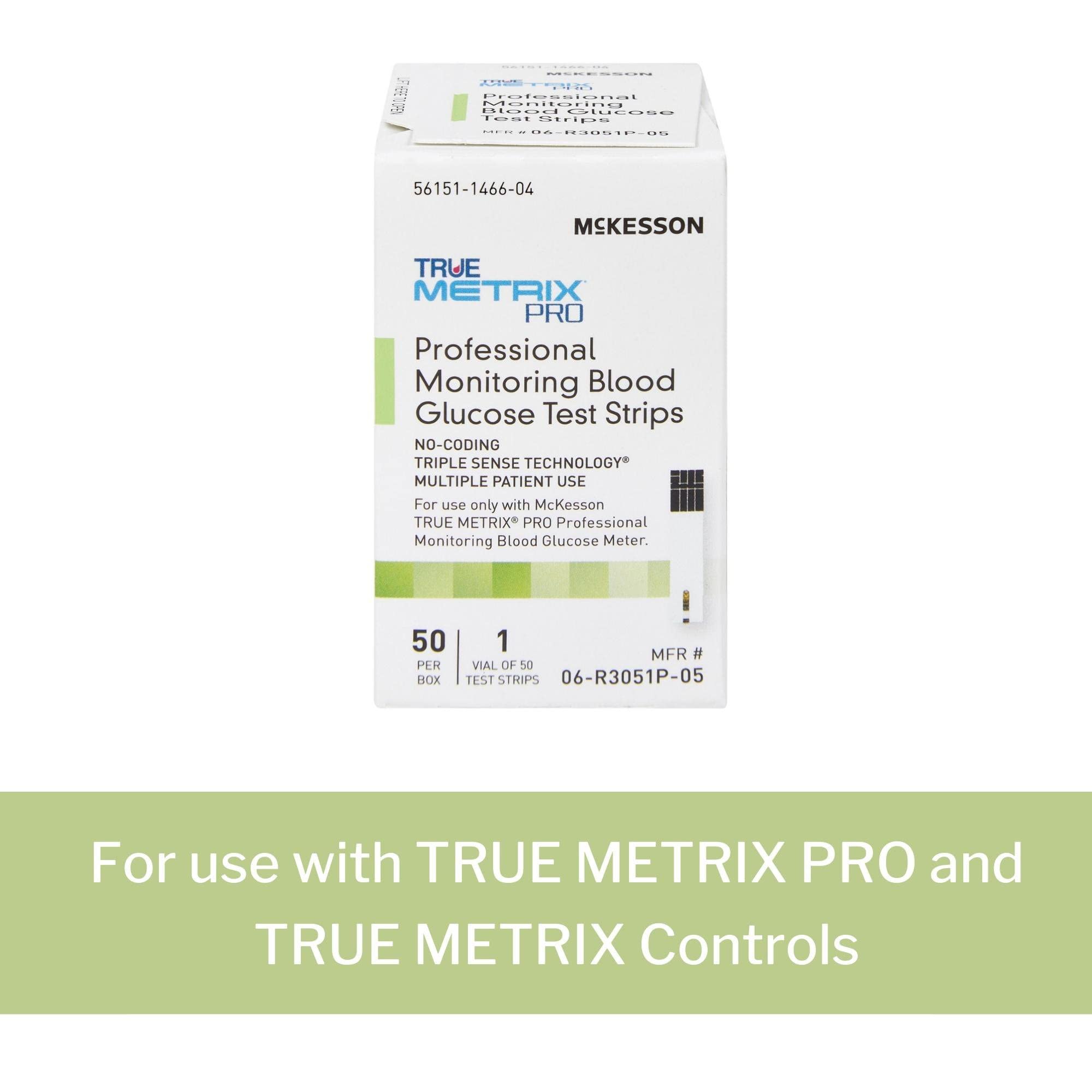 McKesson True METRIX Blood Glucose Test Strips for Diabetes [50 Strips] Professional Monitoring System, Multiple Patient Use