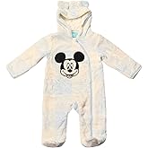 Magic Threadz Disney Clothes Baby Boy Hooded Pram Suit Newborn Fleece Coverall Footies with Ears Mickey, Pooh, Dumbo (0-6/9M)